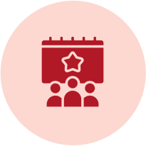 Frame 1618874361 Calendar with star and people icon.